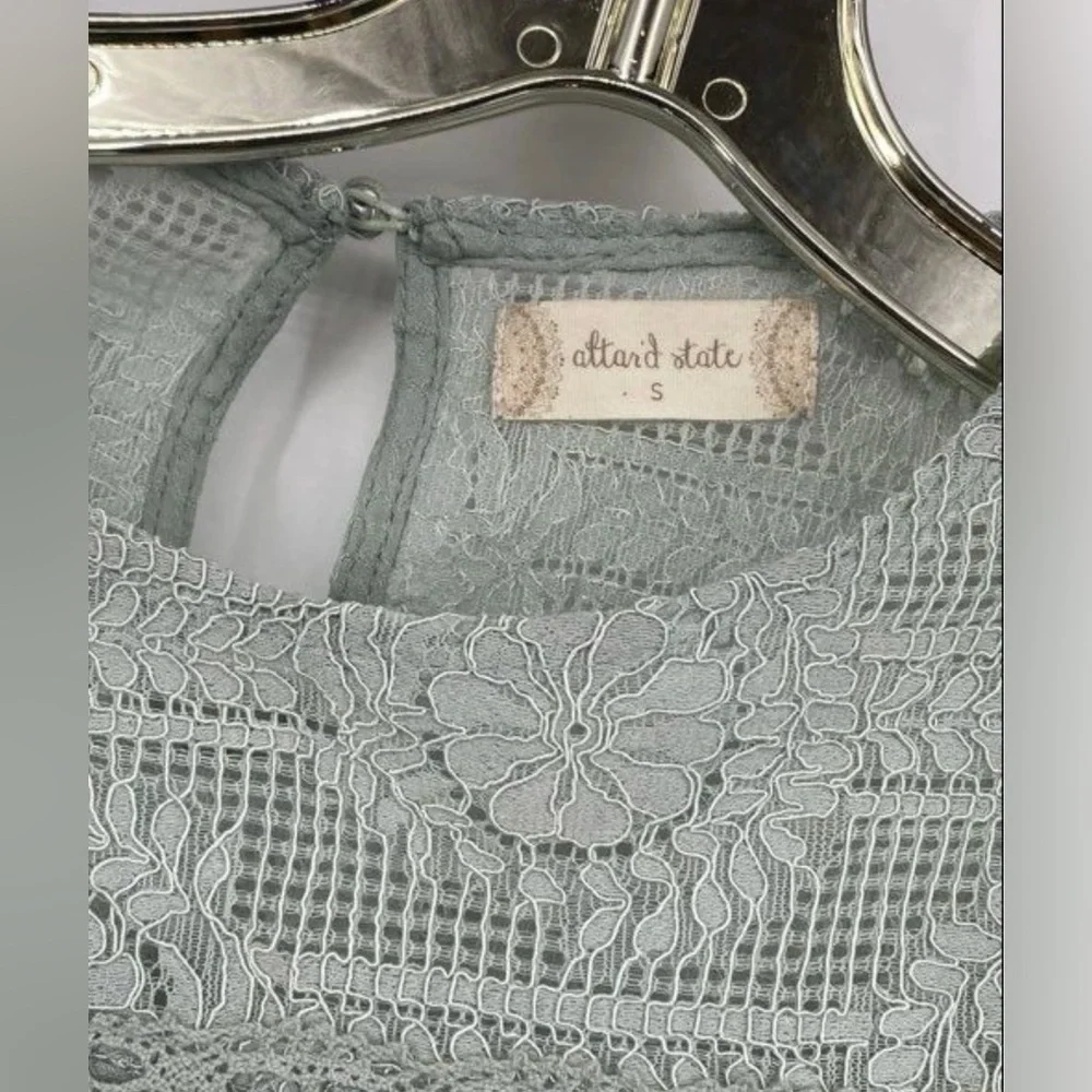 Altar'd State Elegant Lace Dress in Soft Gray - Picture 6 of 7